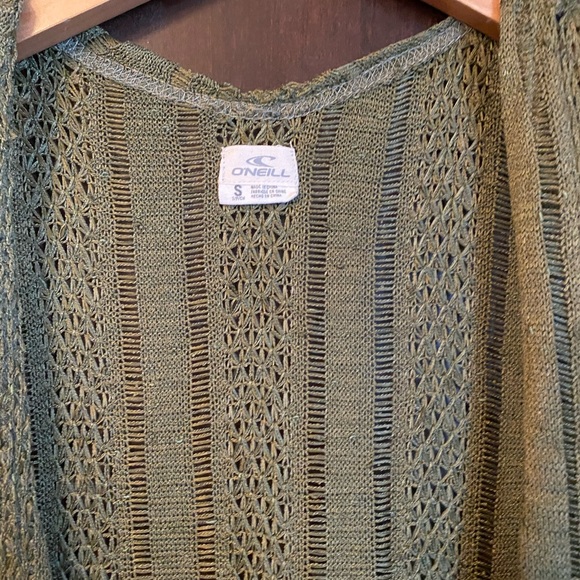 {4/$28🔮 O’Neill} Army Green loose knit cardigan - Picture 8 of 8